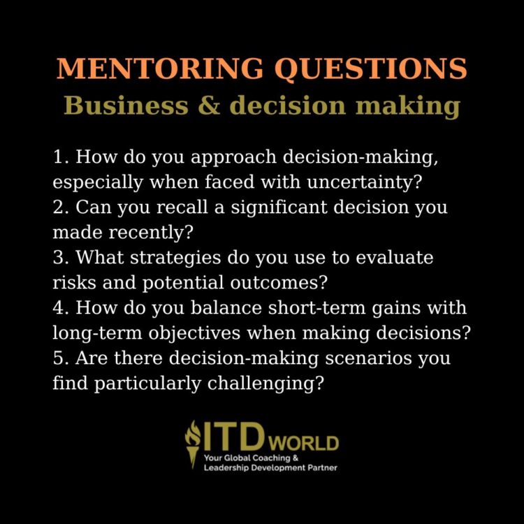 mentoring questions business decision making