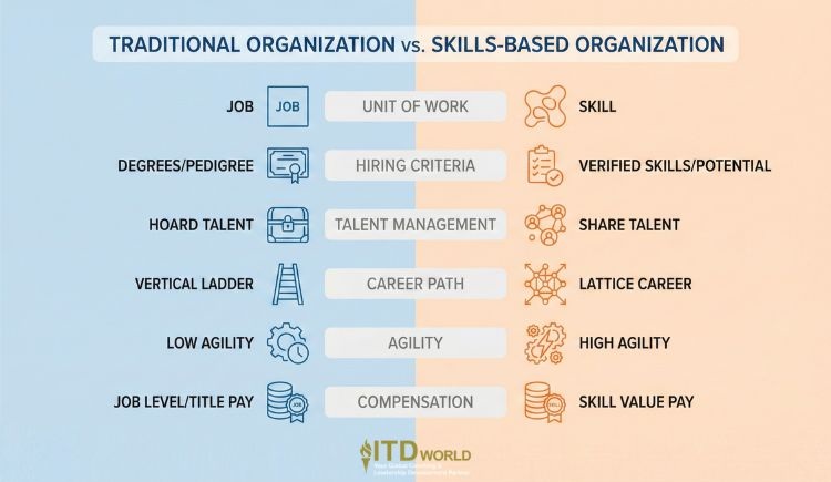 traditional organization vs skills-based organization