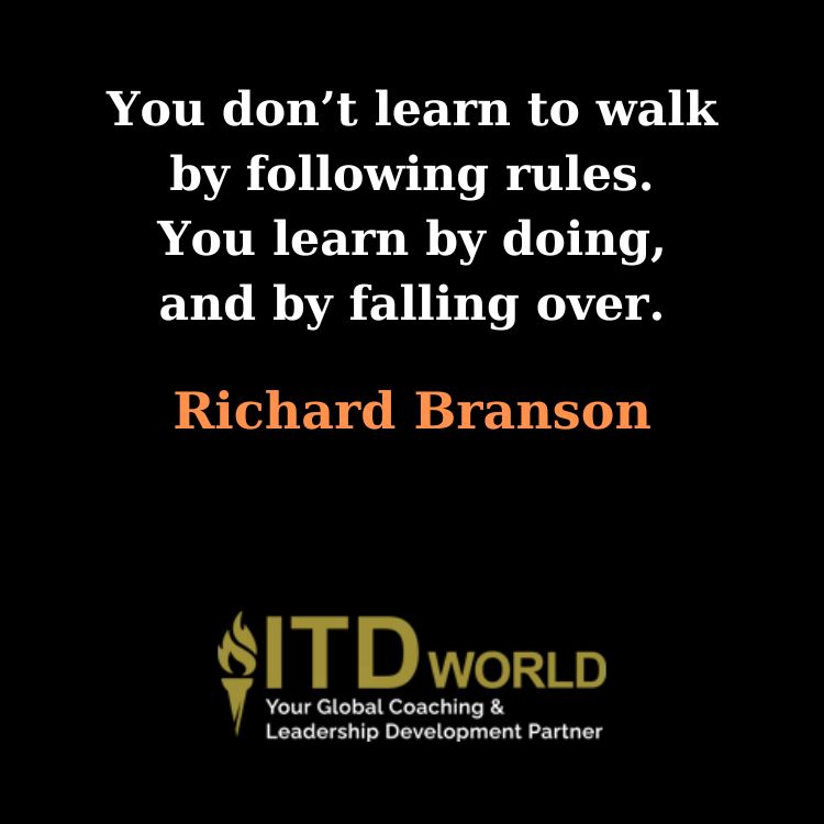 business quotes learn by doing falling over