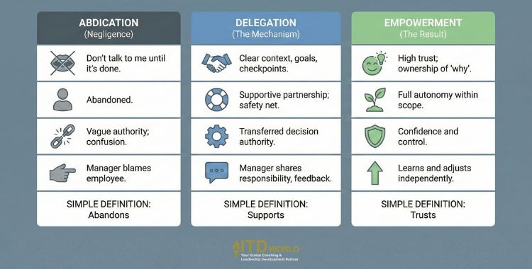 abdication vs delegation vs empowerment