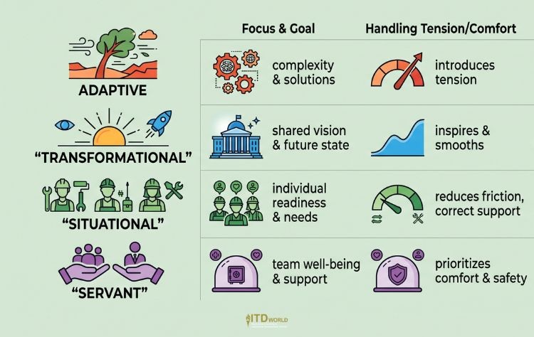adaptive leadership vs other styles