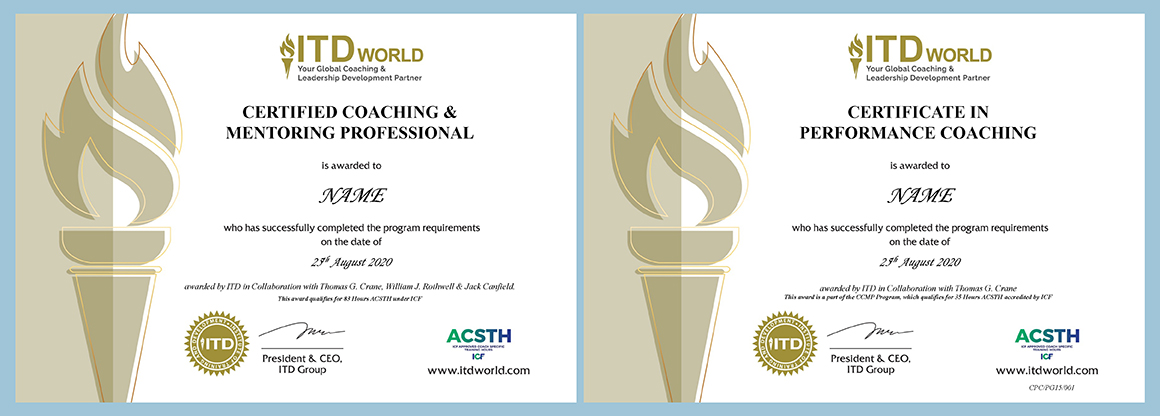 Coaching & mentoring certificates