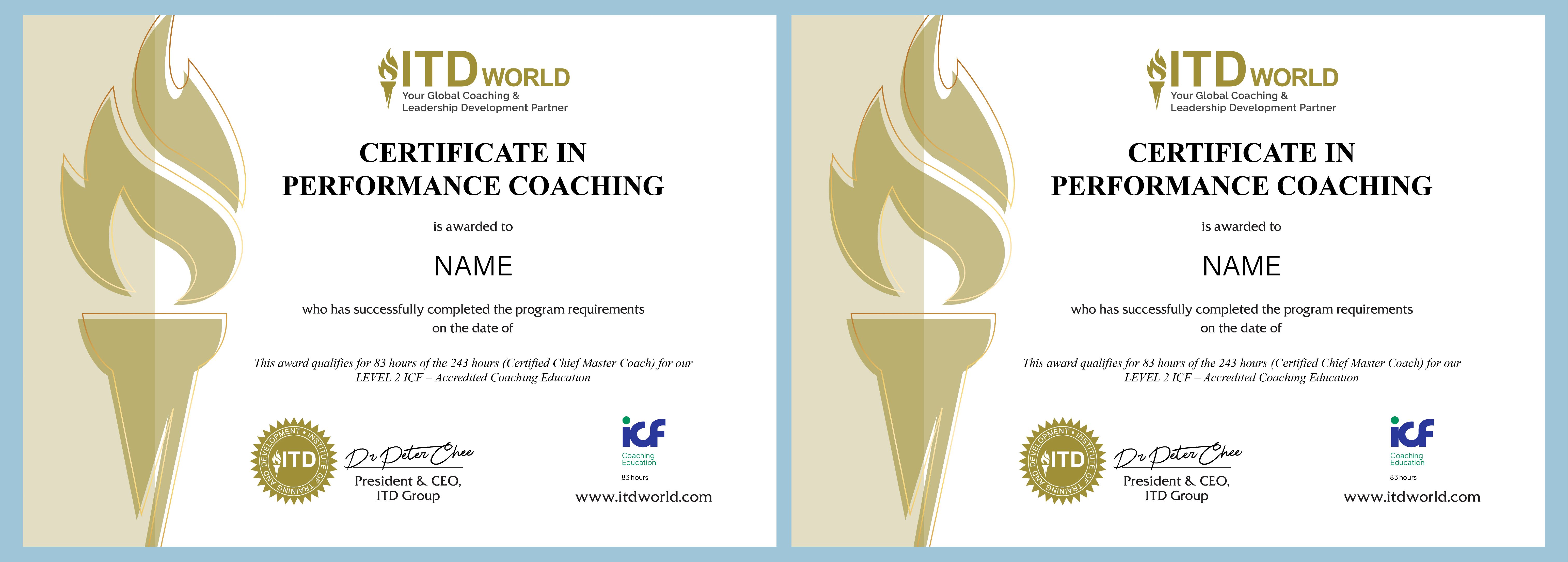 Coaching & mentoring certificates